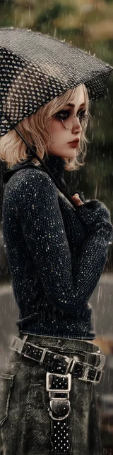 Free dark romance bookmark featuring a girl with a goth-style umbrella